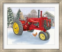 Christmas in the Heartland III Red Tractor Fine Art Print