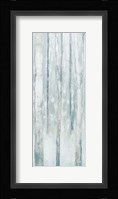 Birches in Winter Blue Gray Panel III Framed Print