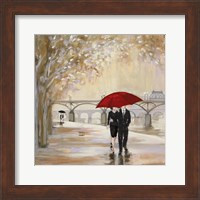 Romantic Paris III Red Umbrella Fine Art Print