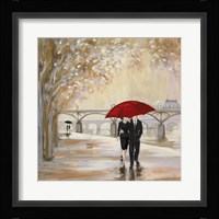 Romantic Paris III Red Umbrella Fine Art Print