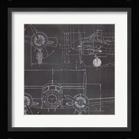 Plane Blueprint III No Words Post Framed Print