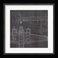 Plane Blueprint II No Words Post Framed Print