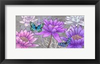 Nympheas and Butterflies (Ash) Fine Art Print