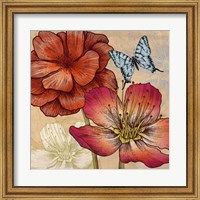 Flowers and Butterflies (detail) Fine Art Print