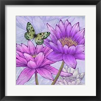 Nympheas and Butterflies (detail) Fine Art Print