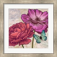 Roses and Butterflies (detail) Fine Art Print