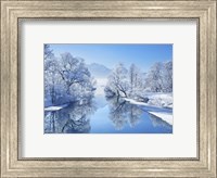 Winter landscape at Loisach, Germany Fine Art Print