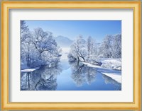 Winter landscape at Loisach, Germany Fine Art Print