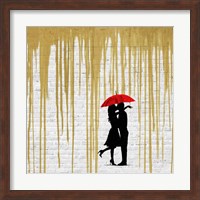 Romance in the Rain (Gold, detail) Fine Art Print