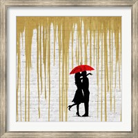 Romance in the Rain (Gold, detail) Fine Art Print