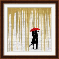 Romance in the Rain (Gold, detail) Fine Art Print