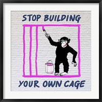 Chimp in Cage Fine Art Print