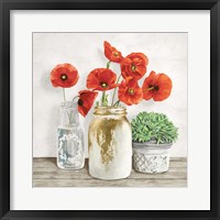 Floral Composition with Mason Jars II Fine Art Print