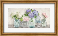 Flowers in Mason Jars Fine Art Print