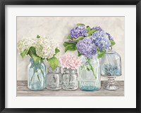 Flowers in Mason Jars (detail) Framed Print