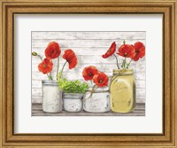 Poppies in Mason Jars (detail) Fine Art Print