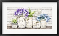 Hydrangeas in Mason Jars Fine Art Print