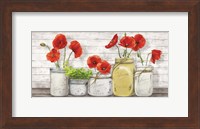 Poppies in Mason Jars Fine Art Print