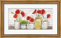 Poppies in Mason Jars Fine Art Print