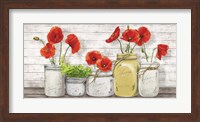 Poppies in Mason Jars Fine Art Print