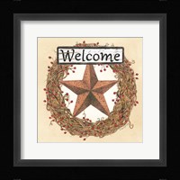 Barn Star Welcome Wreath Fine Art Print