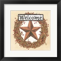 Barn Star Welcome Wreath Fine Art Print