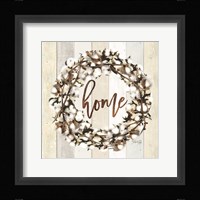 Home Cotton Wreath Framed Print