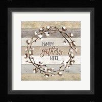 Family Gathers Here Cotton Wreath Fine Art Print