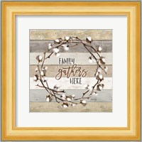 Family Gathers Here Cotton Wreath Fine Art Print