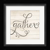 Simple Words - Gather Framed Print