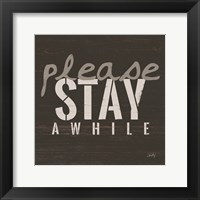 Please Stay Awhile Framed Print