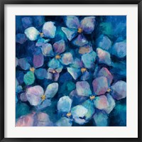 Midnight Blue Hydrangeas with Gold Fine Art Print