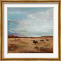 Buffalo Under Big Sky Red and Brown Fine Art Print