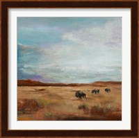 Buffalo Under Big Sky Red and Brown Fine Art Print