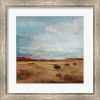 Buffalo Under Big Sky Red and Brown Fine Art Print