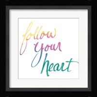 Colorburst II Heart White Sq Framed Print