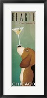 Beagle Martini v2 Framed Print