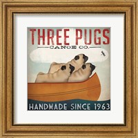 Three Pugs in a Canoe Fine Art Print