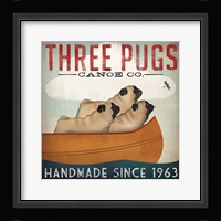 Three Pugs in a Canoe Fine Art Print