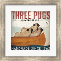 Three Pugs in a Canoe Fine Art Print