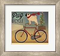 Pug on a Bike Christmas Fine Art Print
