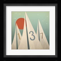 Sails VII with Sun Framed Print
