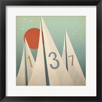 Sails VII with Sun Framed Print