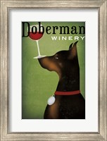 Single Doberman Winery Fine Art Print