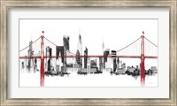 Bridge and Skyline Red Fine Art Print