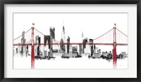 Bridge and Skyline Red Fine Art Print