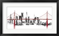 Bridge and Skyline Red Fine Art Print
