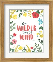 Wildflower Daydreams I v2 on White Fine Art Print