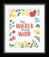Wildflower Daydreams I v2 on White Framed Print