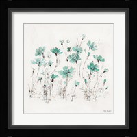 Wildflowers III Turquoise Framed Print